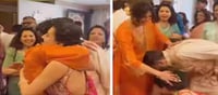 Priyanka Chopra's brother Siddharth and his fiancée Neelam touching her feet !!?